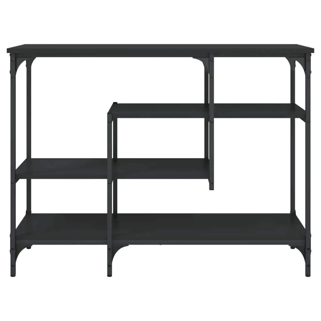 Black Console Table with Multiple Shelves