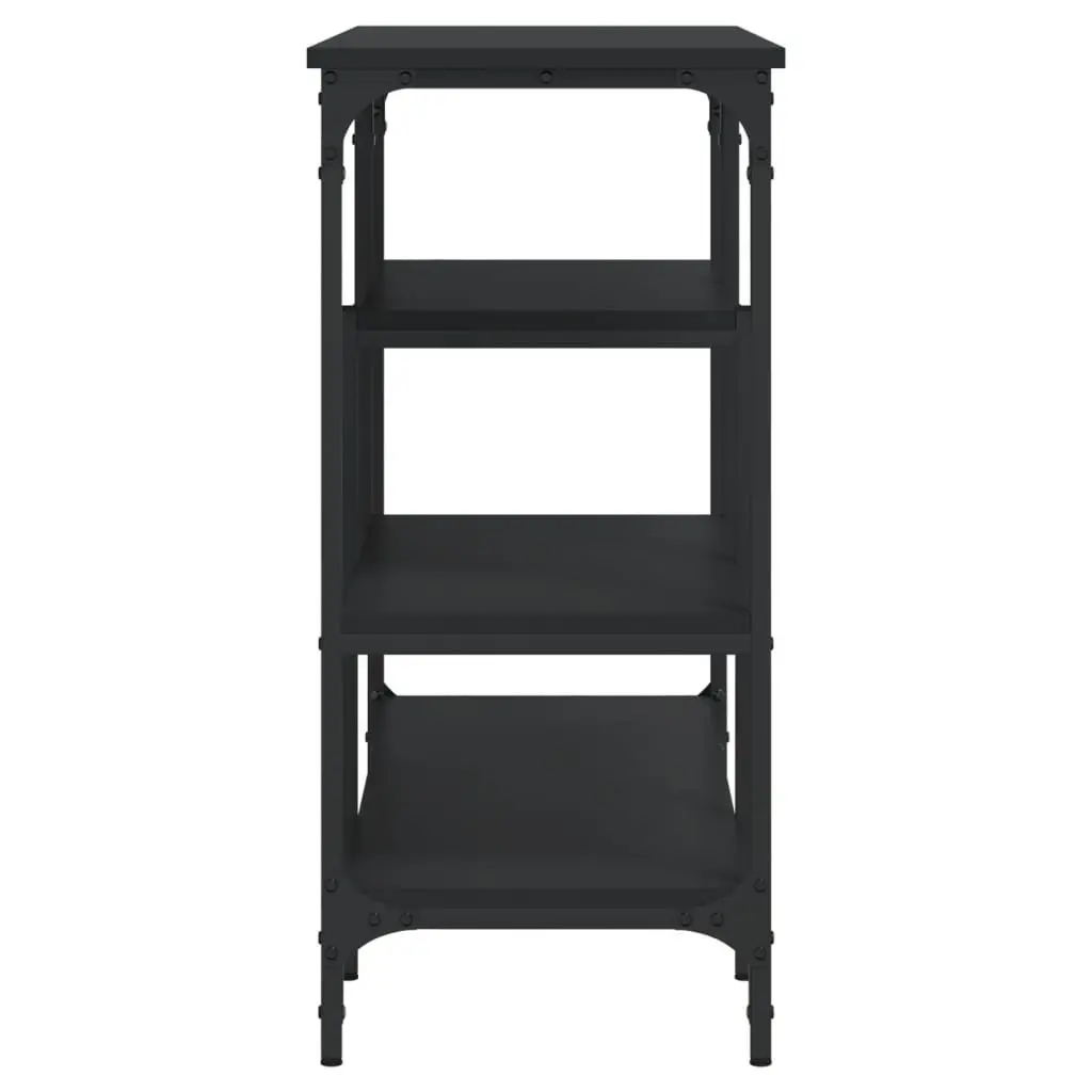 Black Console Table with Multiple Shelves