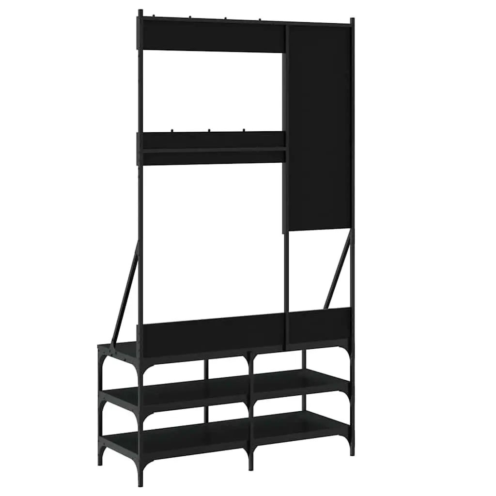 Clothes Rack Engineered Wood 100x40x184cm Black