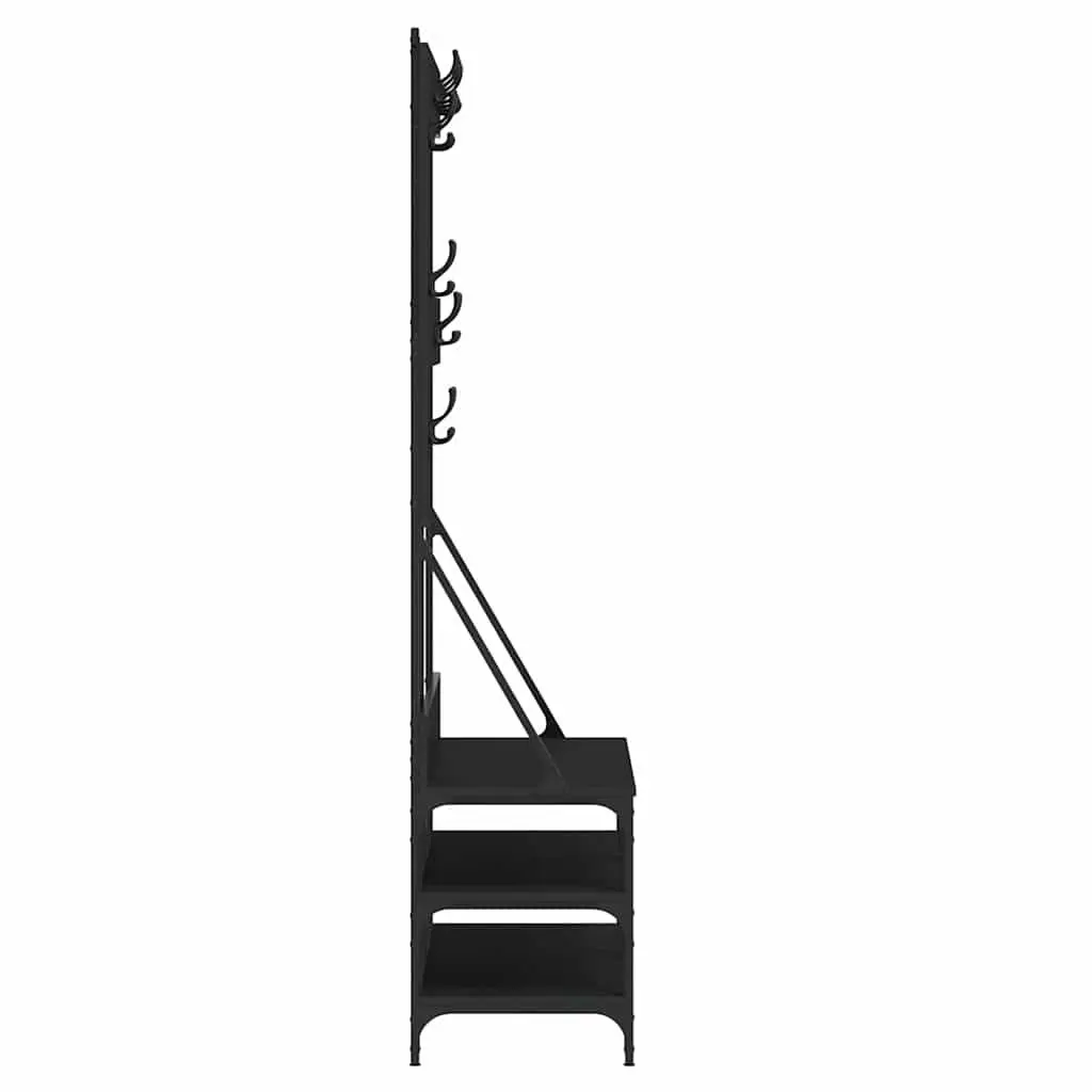 Clothes Rack Engineered Wood 100x40x184cm Black