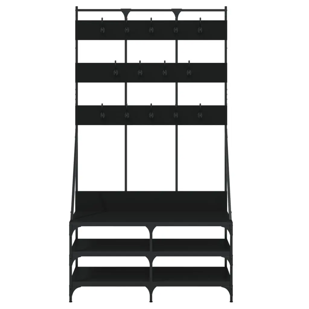 Clothes Rack Engineered Wood 100x40x184cm Black