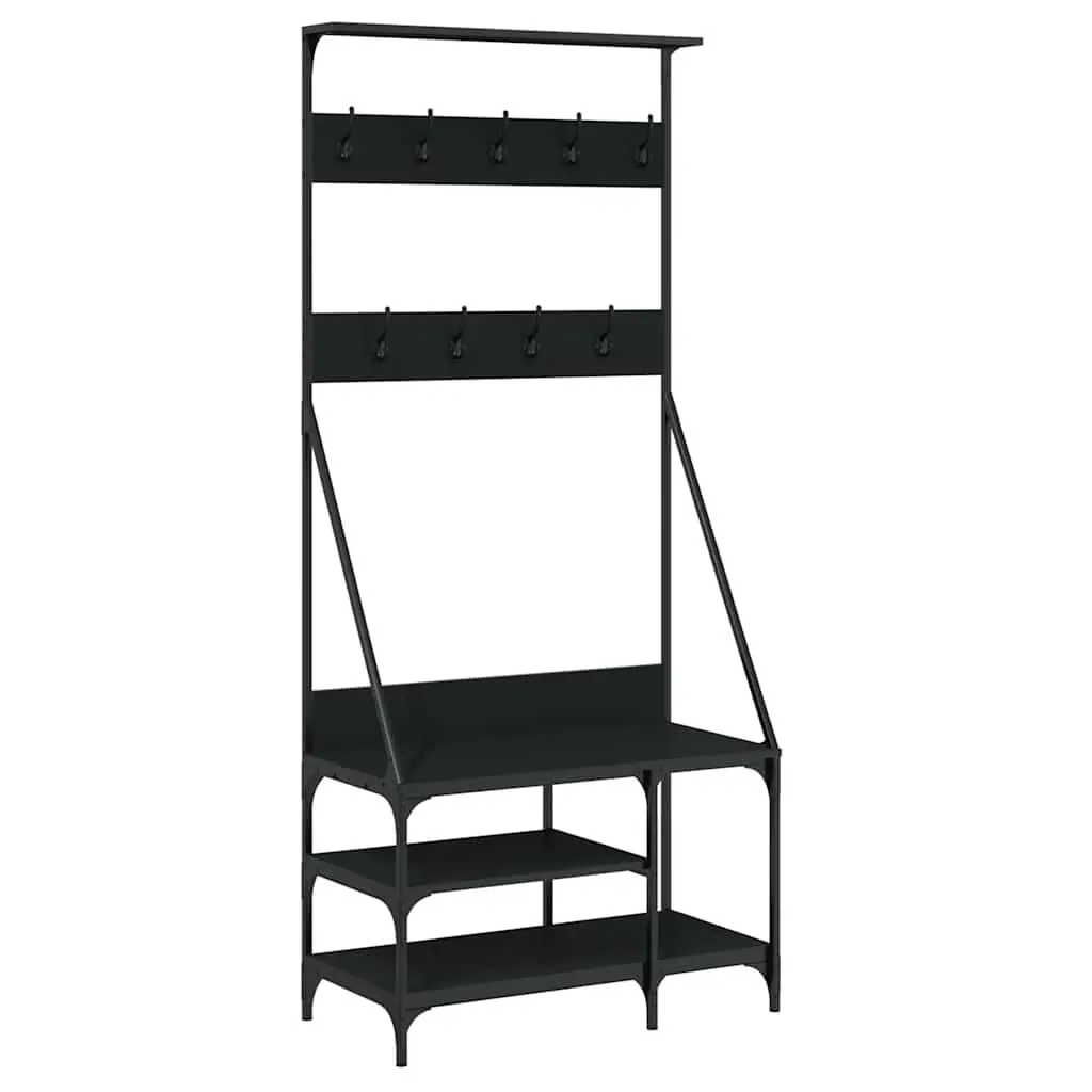 Clothes Rack Engineered Wood 80 x 40 x 184 cm Black