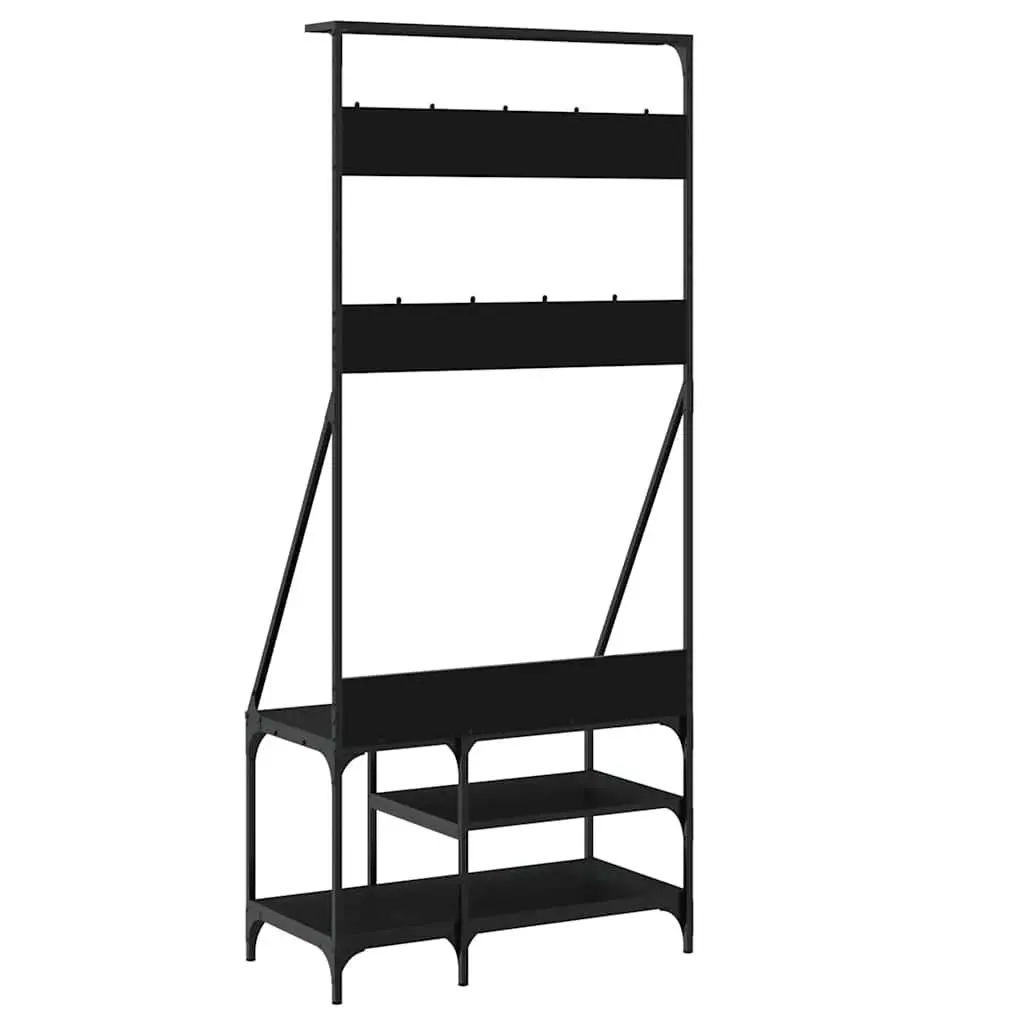 Clothes Rack Engineered Wood 80 x 40 x 184 cm Black