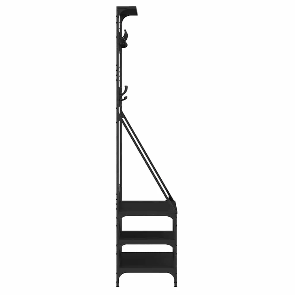 Clothes Rack Engineered Wood 80 x 40 x 184 cm Black