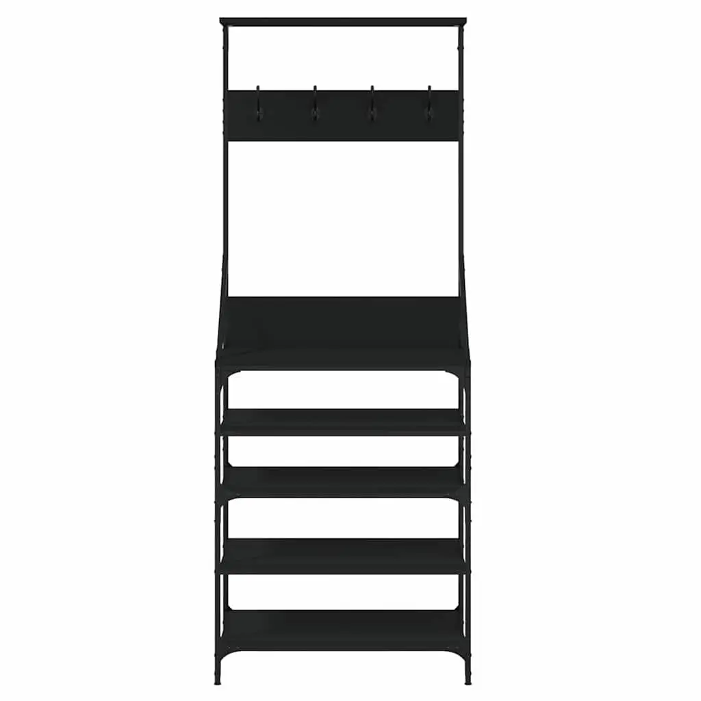 Clothes Rack Engineered Wood 70x34x184cm Black