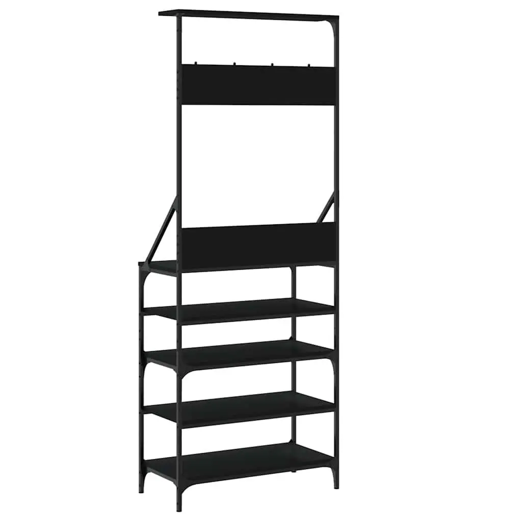 Clothes Rack Engineered Wood 70x34x184cm Black