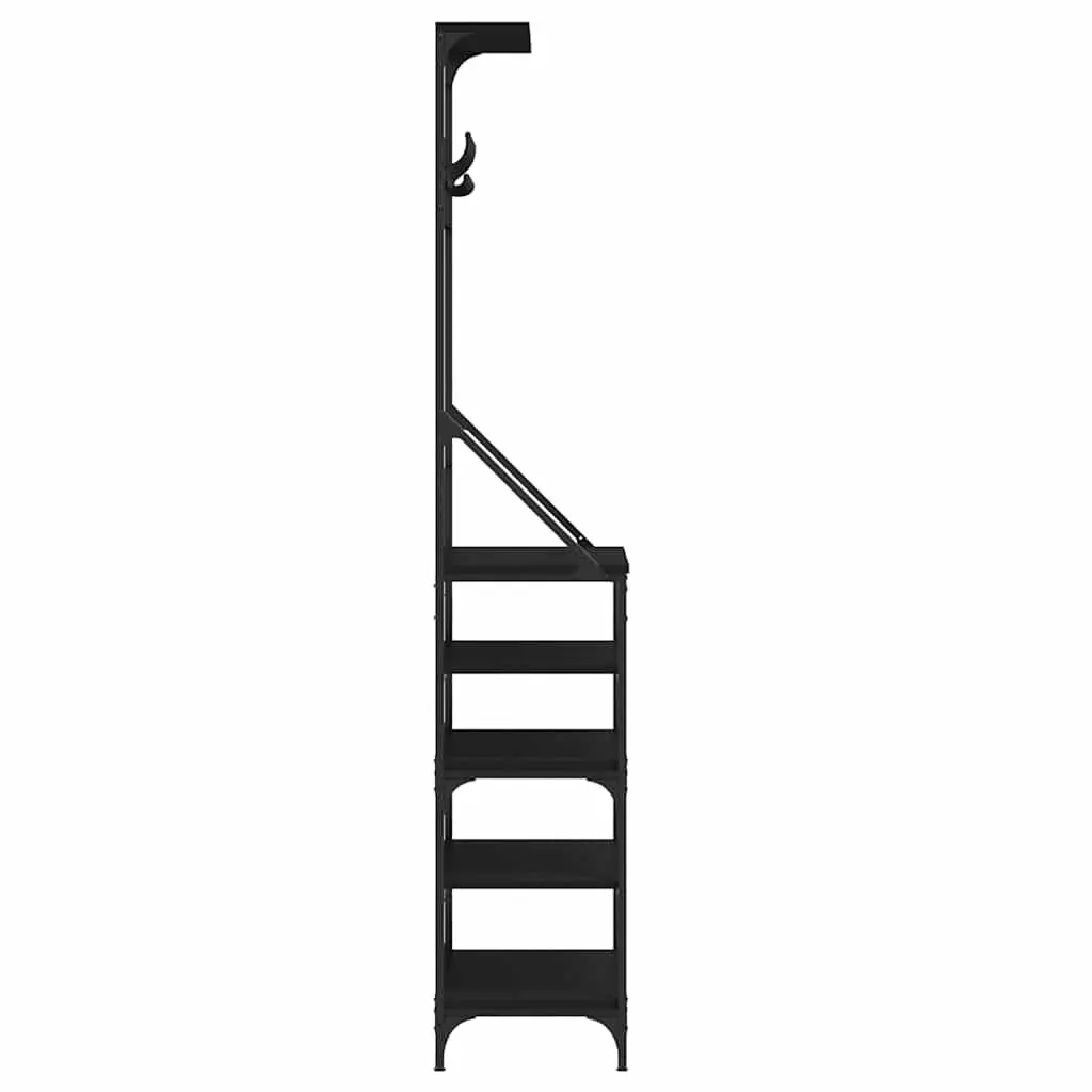 Clothes Rack Engineered Wood 70x34x184cm Black