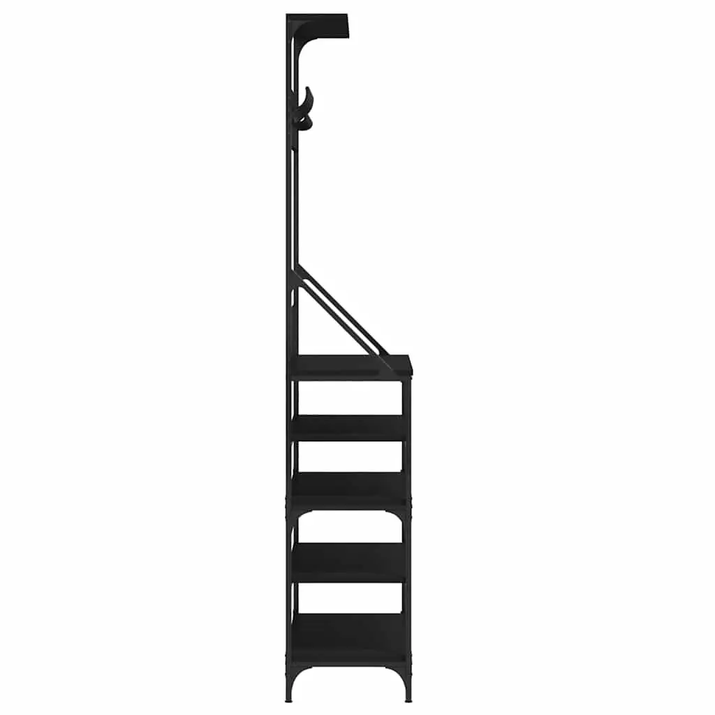 Black Clothes Rack with Shoe Storage Organizer