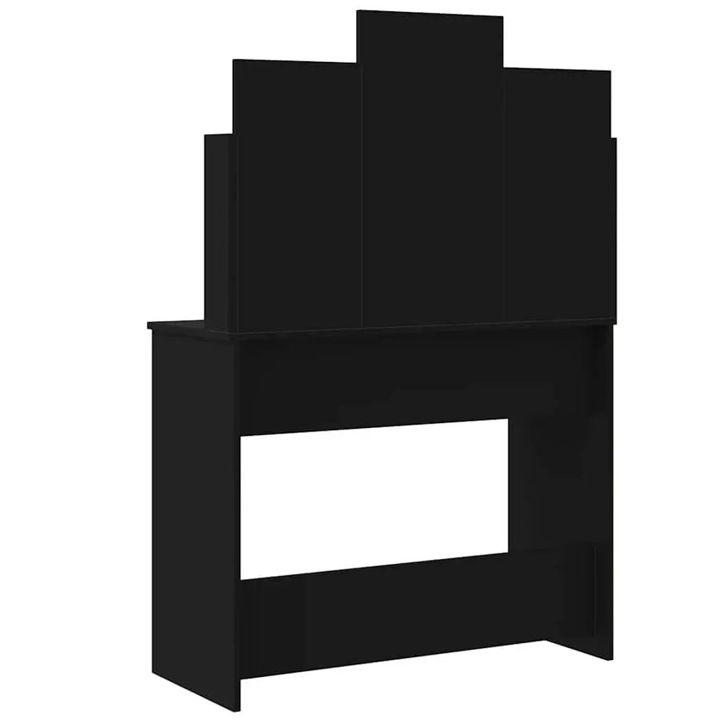 Black Dressing Table with LED Mirror and 2 Drawers