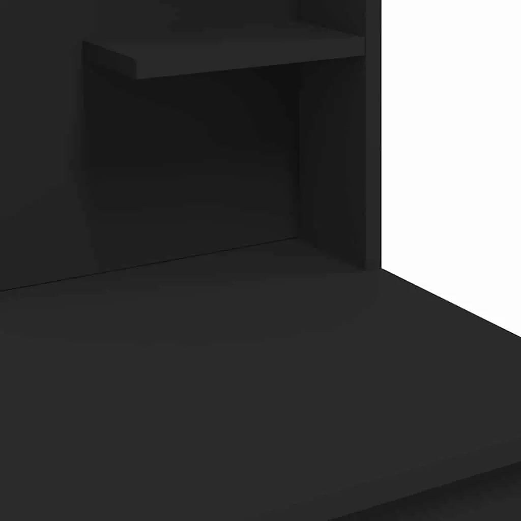 Black Dressing Table with LED Mirror and 2 Drawers