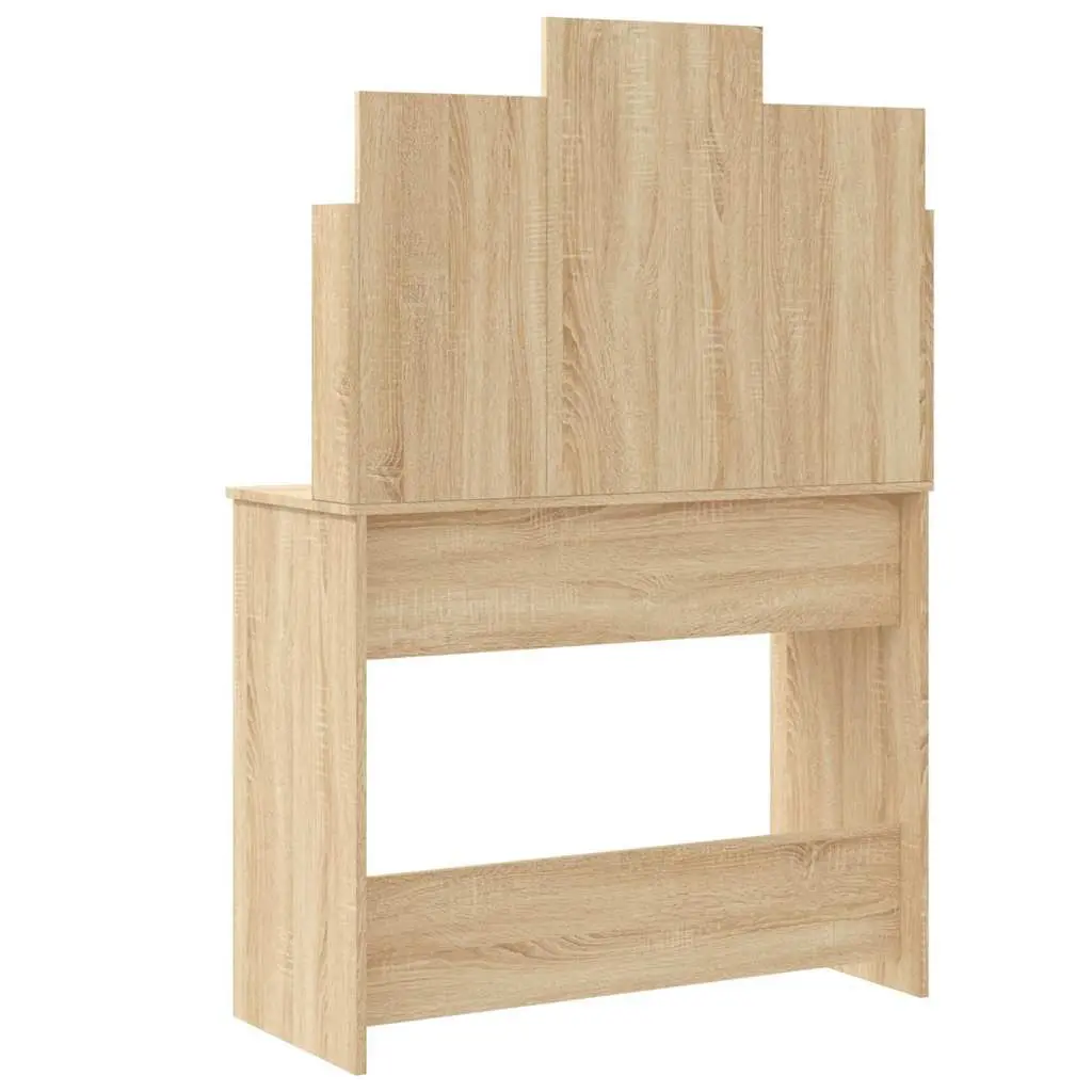 Brown Dressing Table with LED Mirror Lighting