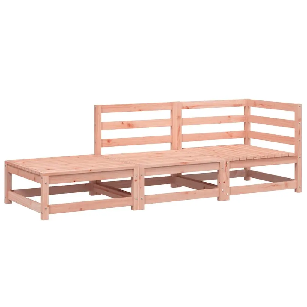 2-Seater Outdoor Garden Sofa with Footstool Solid Wood Patio Sectional Lounge