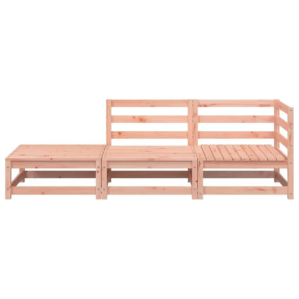 2-Seater Outdoor Garden Sofa with Footstool Solid Wood Patio Sectional Lounge
