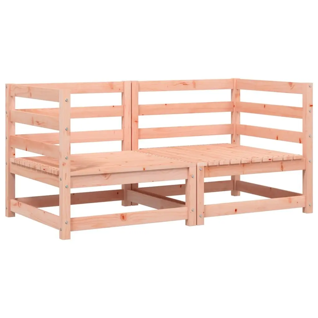 Brown Wood Outdoor Sectional Sofa 2 pcs
