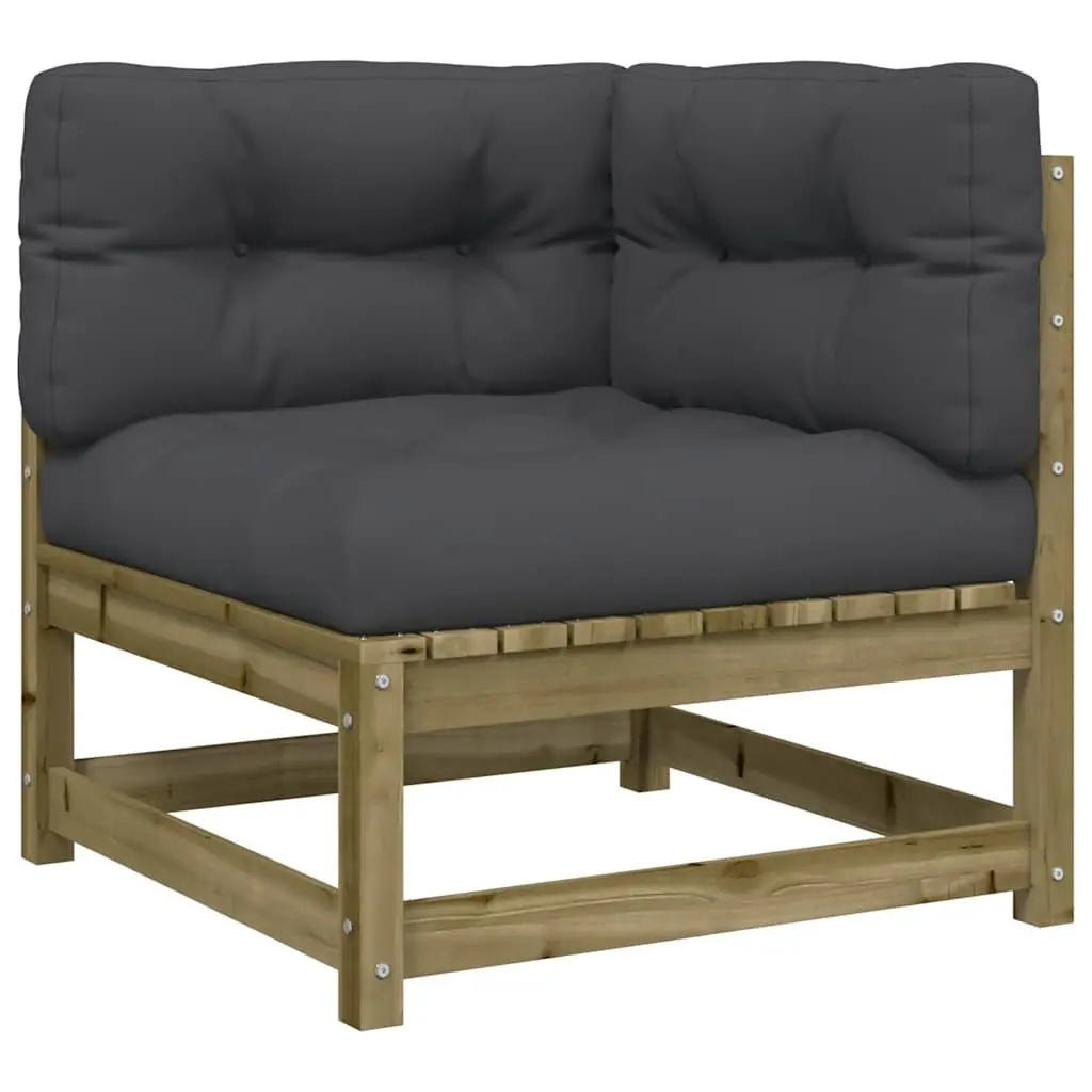 Outdoor Corner Garden Sofa 2 Pcs Brown Wooden Seating Patio Furniture Set