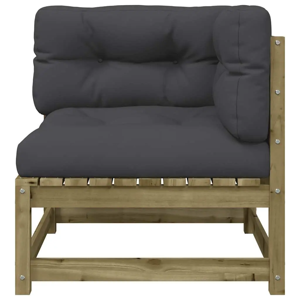 Outdoor Corner Garden Sofa 2 Pcs Brown Wooden Seating Patio Furniture Set