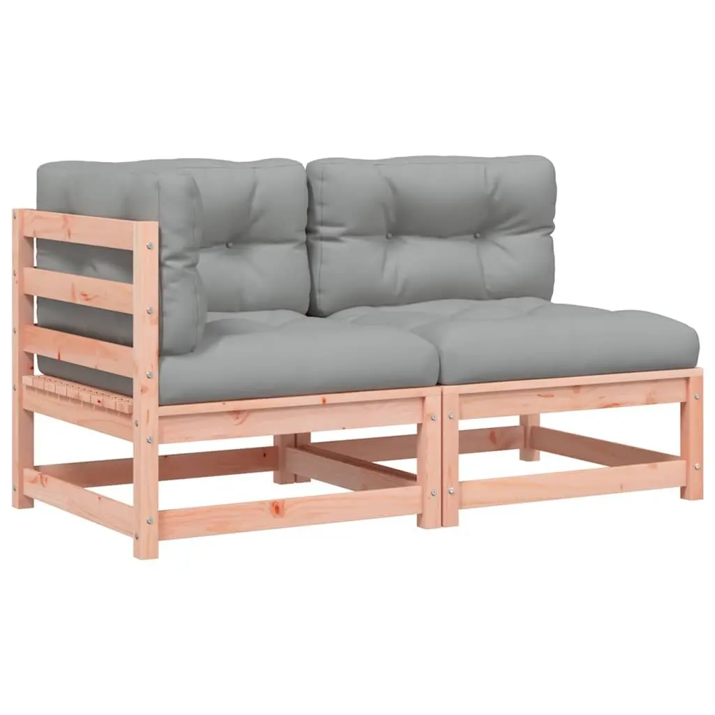 Solid Wood 2-Seater Garden Sofa with Cushions