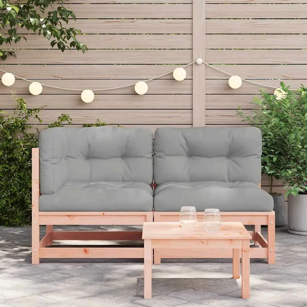 Solid Wood 2-Seater Garden Sofa with Cushions