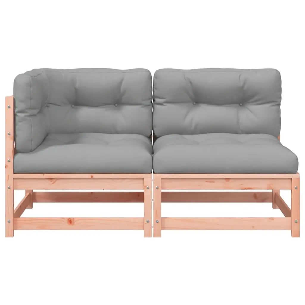 Solid Wood 2-Seater Garden Sofa with Cushions