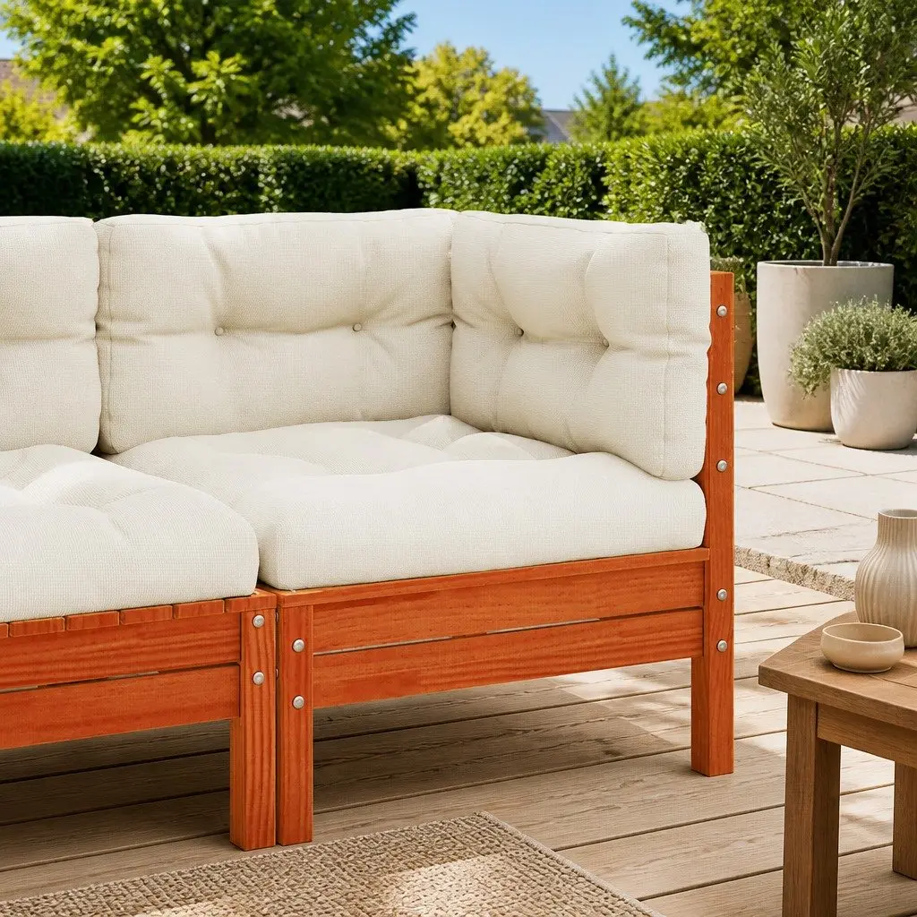 Wooden Garden Corner Sofa with Cushions