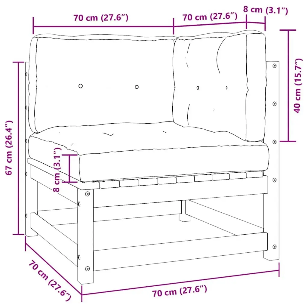 Wooden Garden Corner Sofa with Cushions