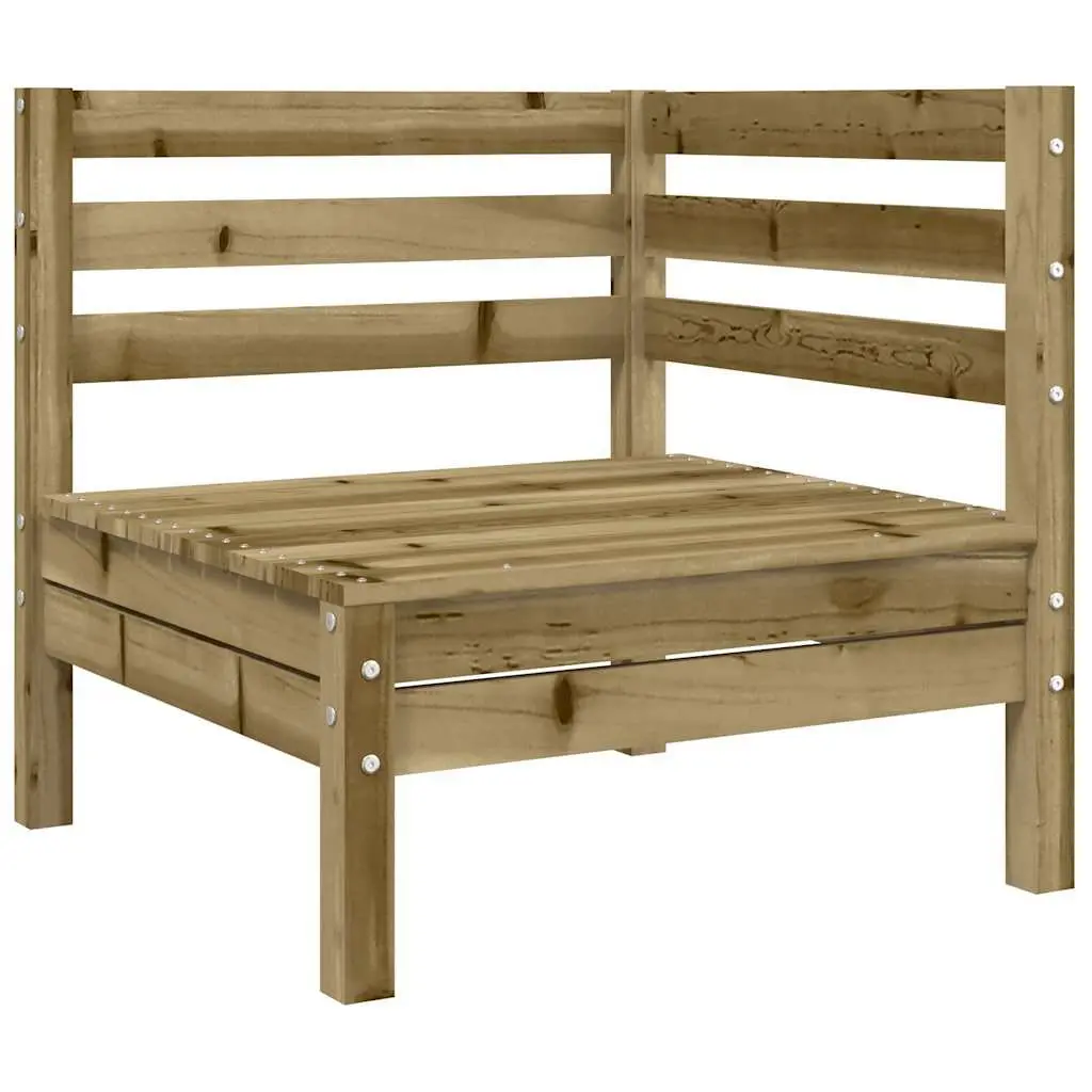 Modular Outdoor Corner Sofa with Cushions in Brown Wood