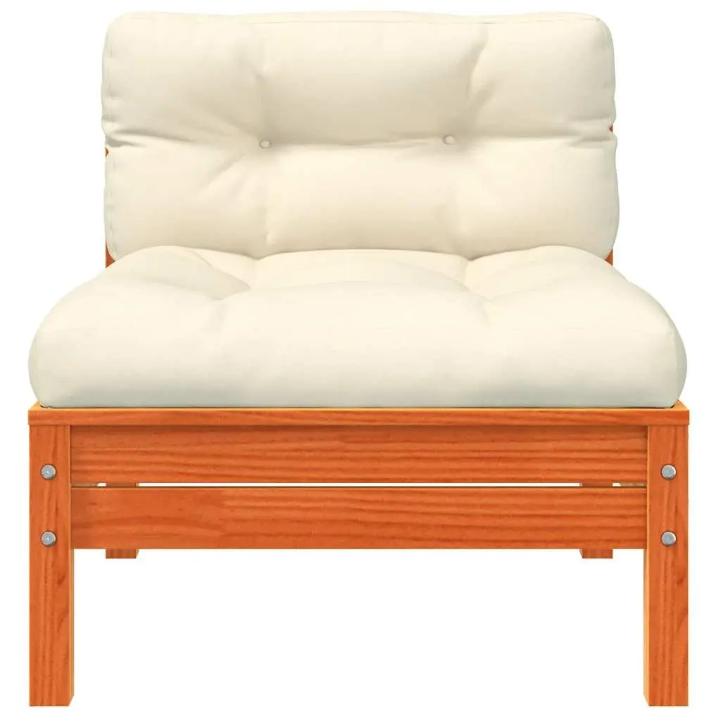 Outdoor Sectional Sofa Unit Armless Garden Seating with Cushions 2 Pieces Brown