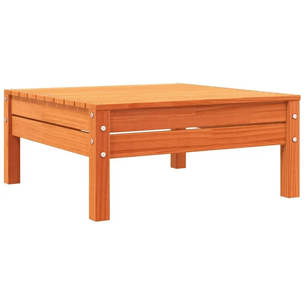 Solid Pine Wood Outdoor Footstool with Cushion for Patio