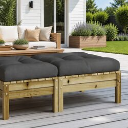 Outdoor Wooden Ottoman with Cushion for Relaxation