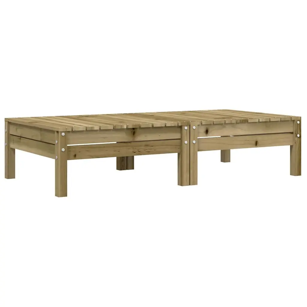 Outdoor Garden Footstools with Cushions 2 Pieces Solid Wood Patio Ottoman