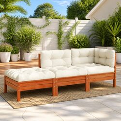 Durable 3-Seater Garden Sofa with Footstool and Cushions