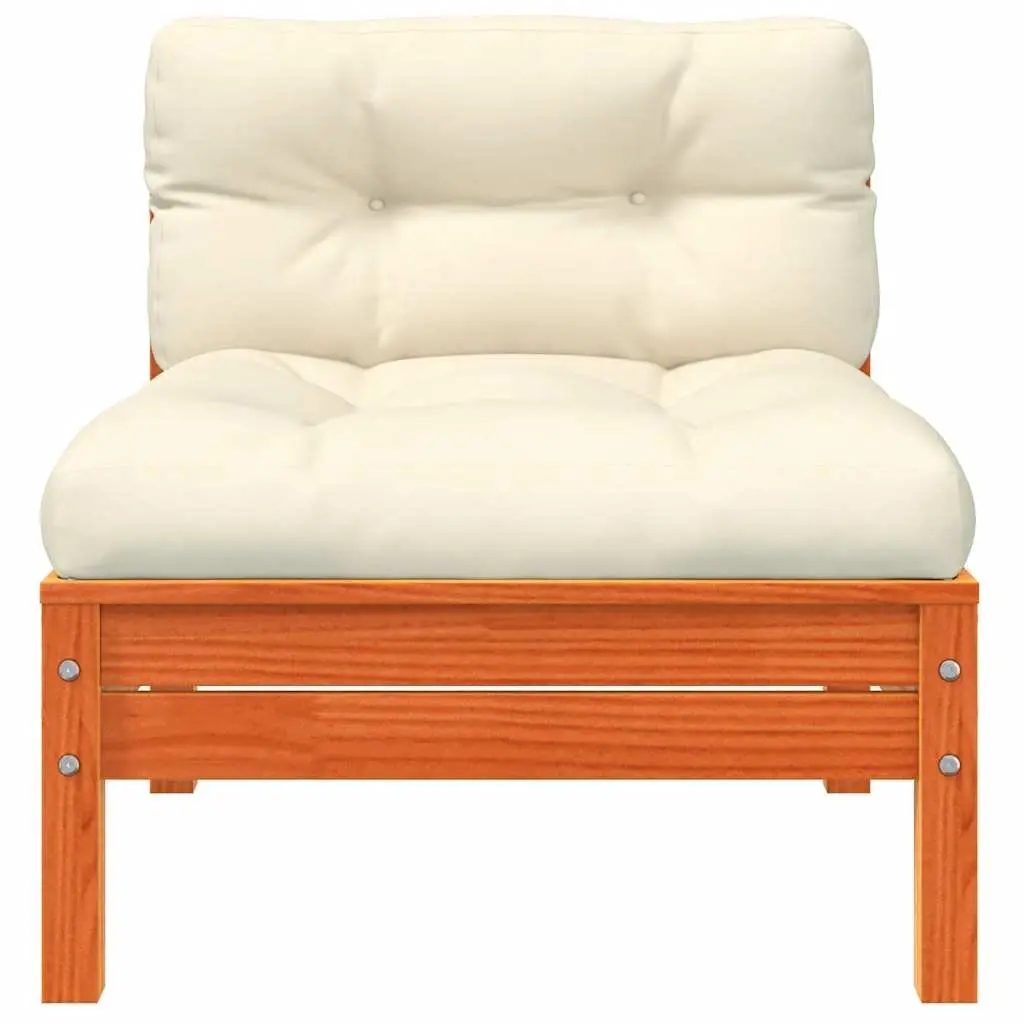 3-Seater Garden Sofa with Footstool and Cushions