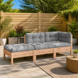 Durable 3-Seater Garden Sofa with Cushions and Footstool