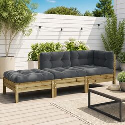 Quality 3-Seater Garden Sofa with Cushions & Footstool