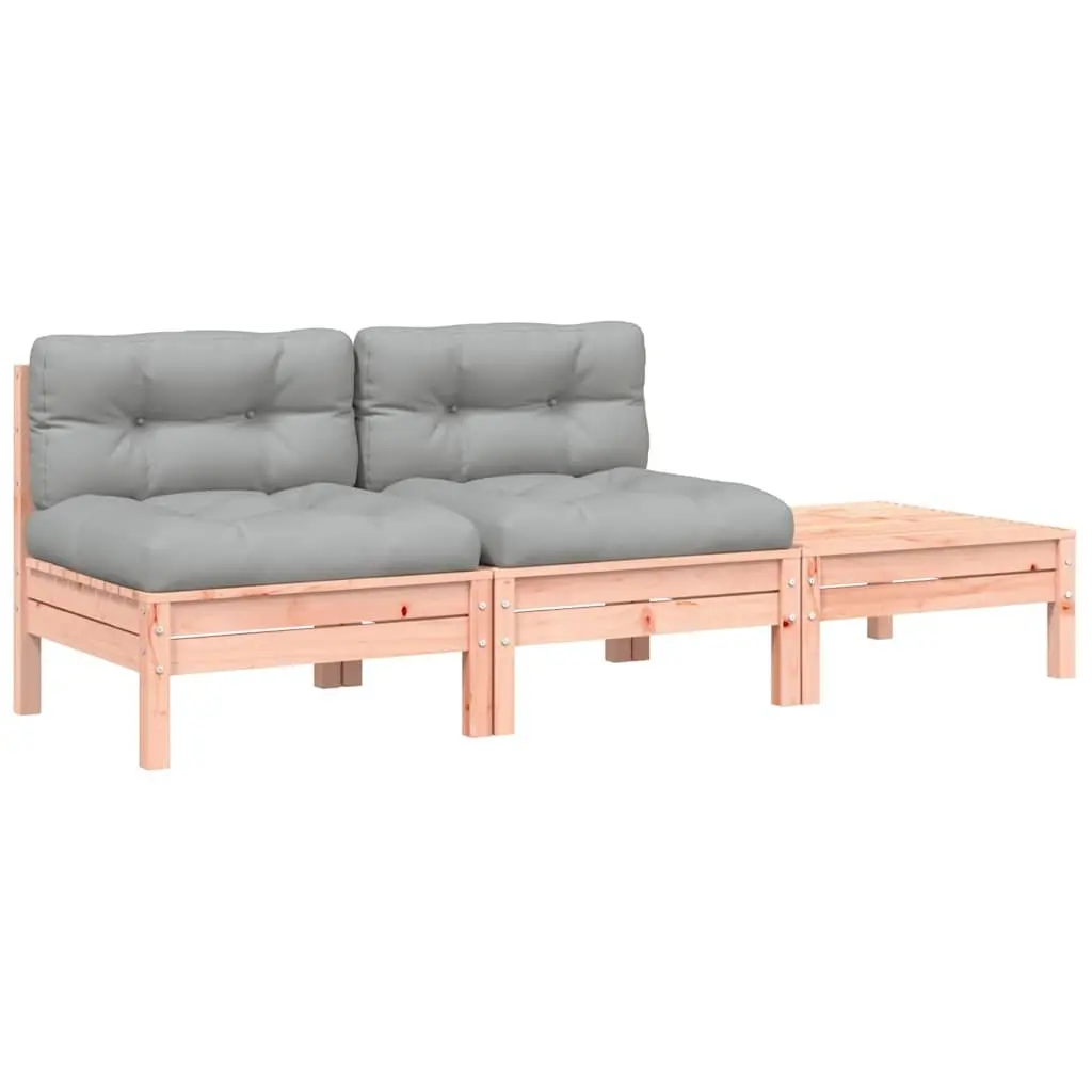 2-Seater Garden Sofa with Cushions & Footstool