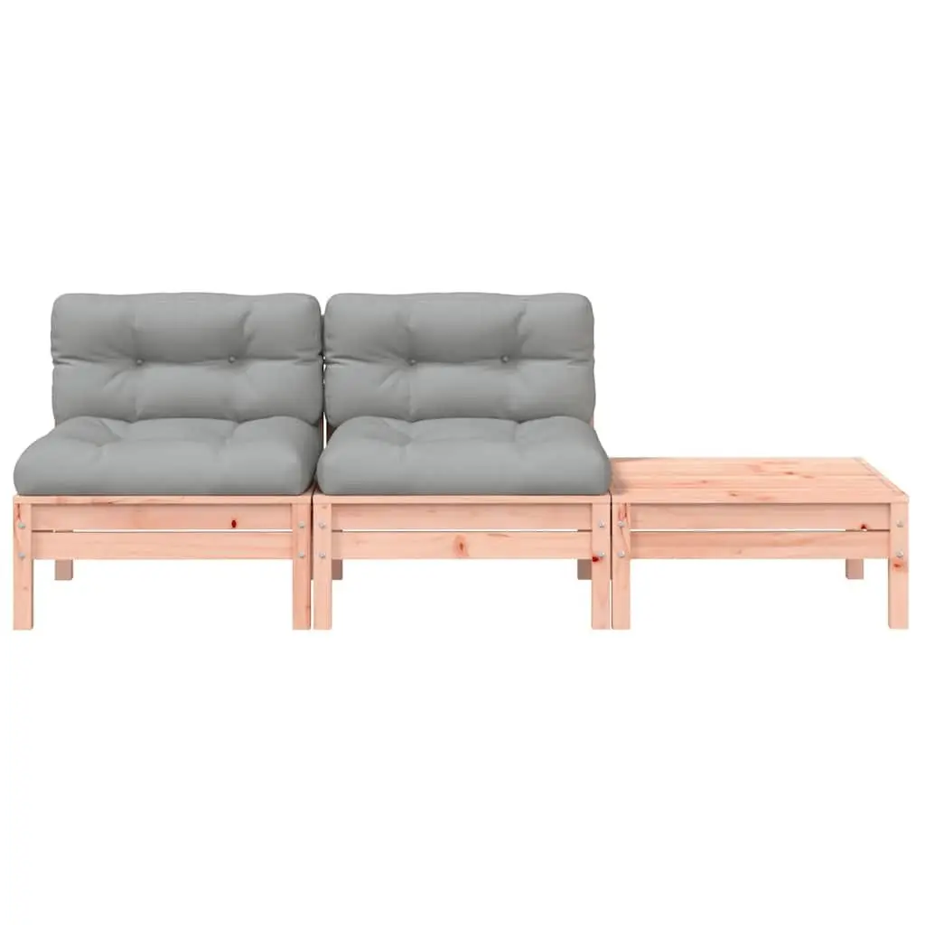 2-Seater Garden Sofa with Cushions & Footstool