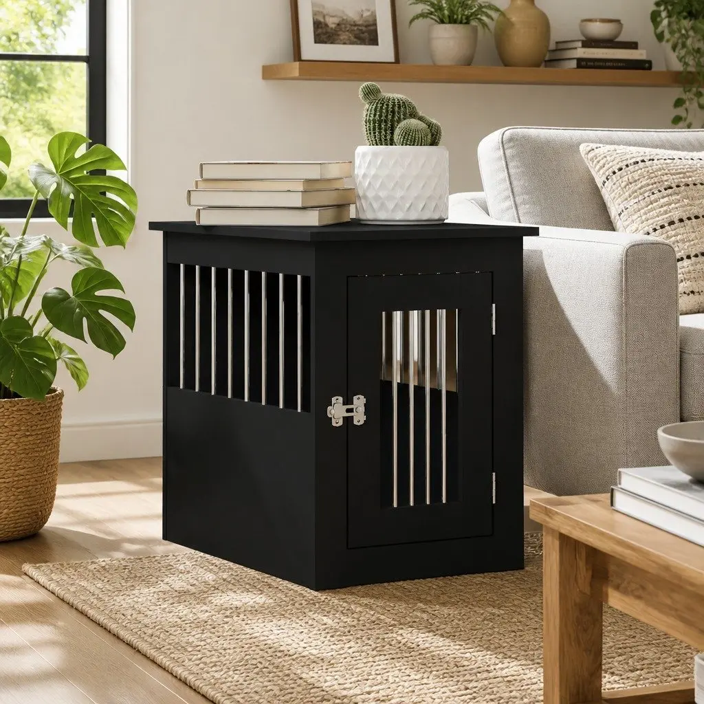 Black Dog Crate Furniture with End Table Functionality