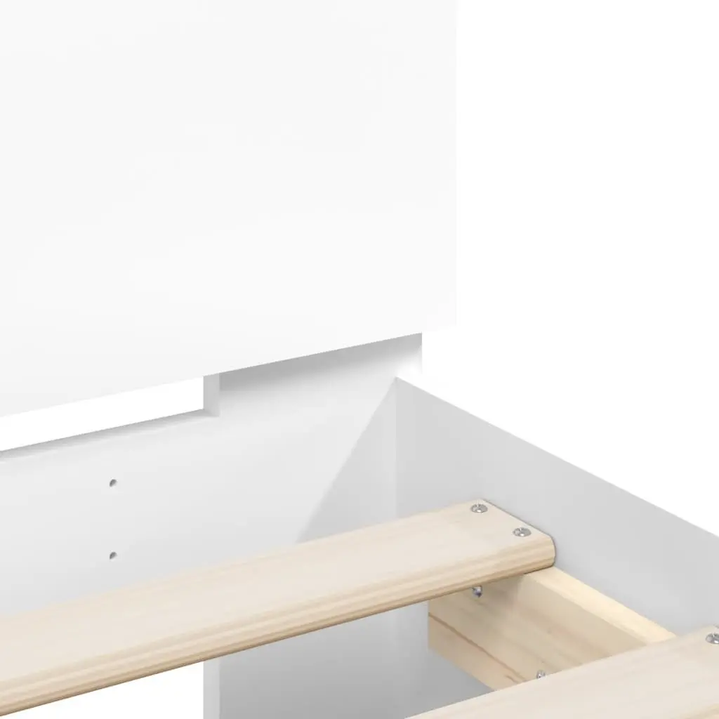 White Bed Frame with Headboard 90x190 cm