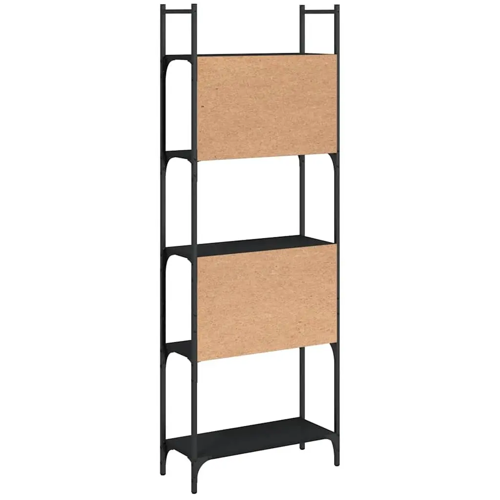 5-Tier Bookshelf Black Storage Display Shelving Unit Engineered Wood 166.5cm
