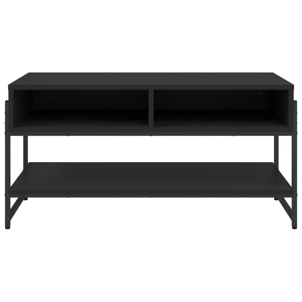 Black Coffee Table with Storage 90x50x45cm
