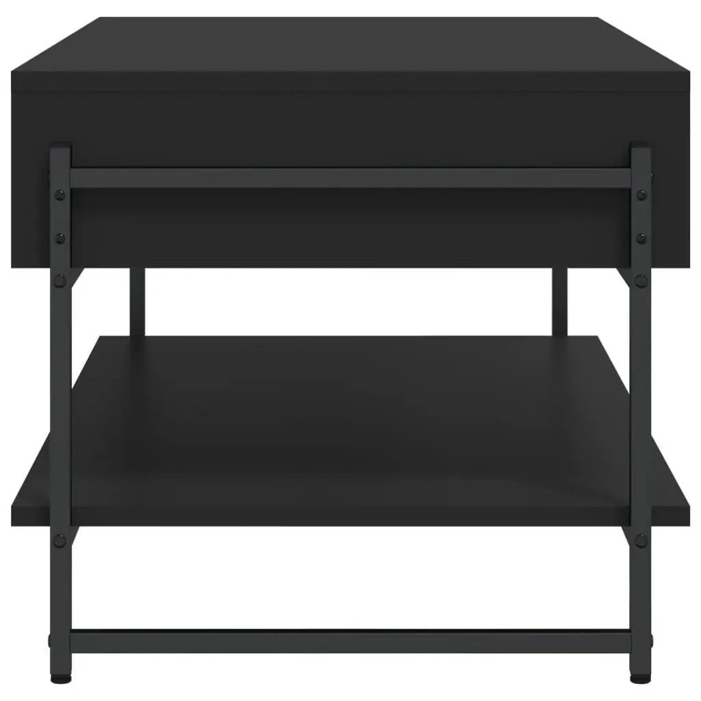 Black Coffee Table with Storage 90x50x45cm