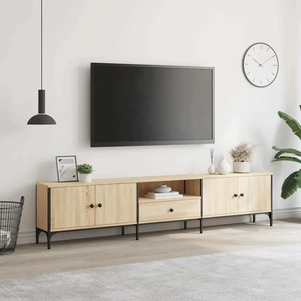 Brown Engineered Wood TV Cabinet with Drawer