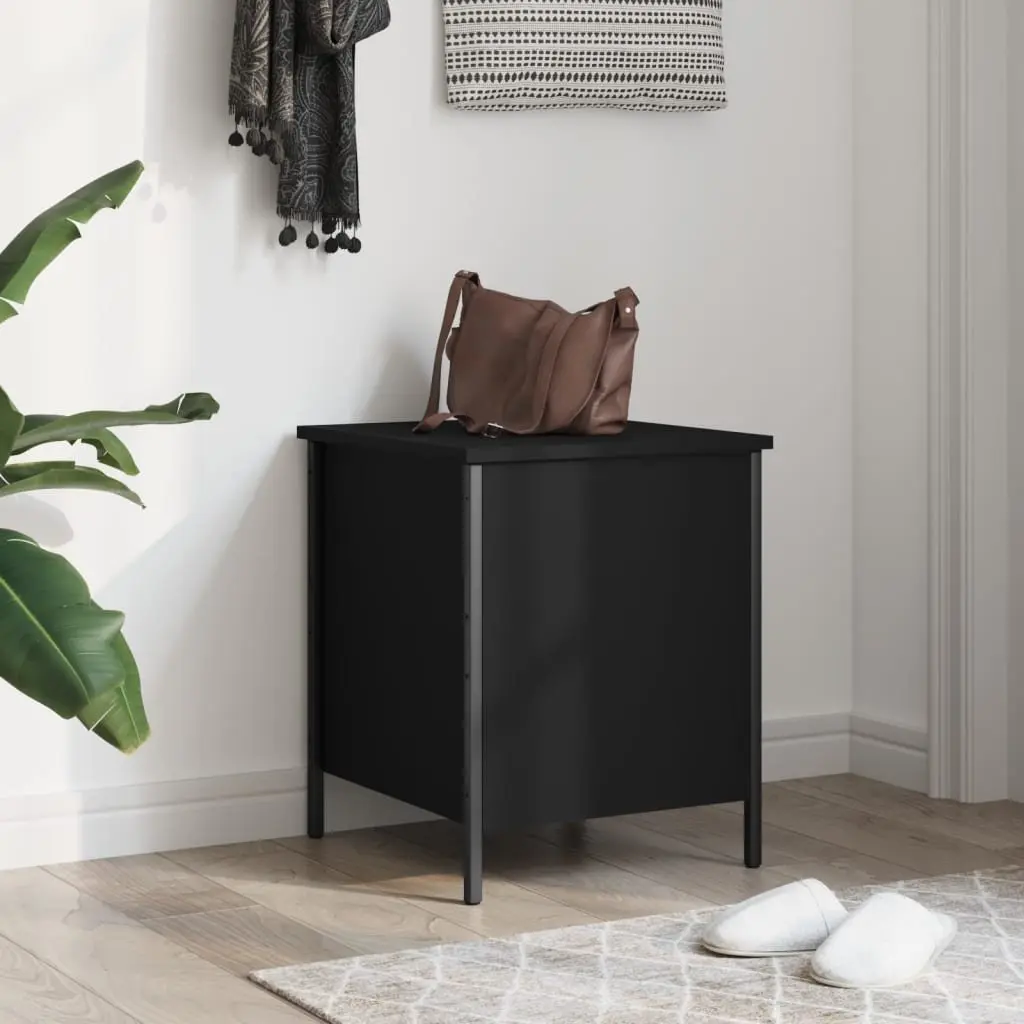 Black Storage Bench for Hallway and Bedroom Seating