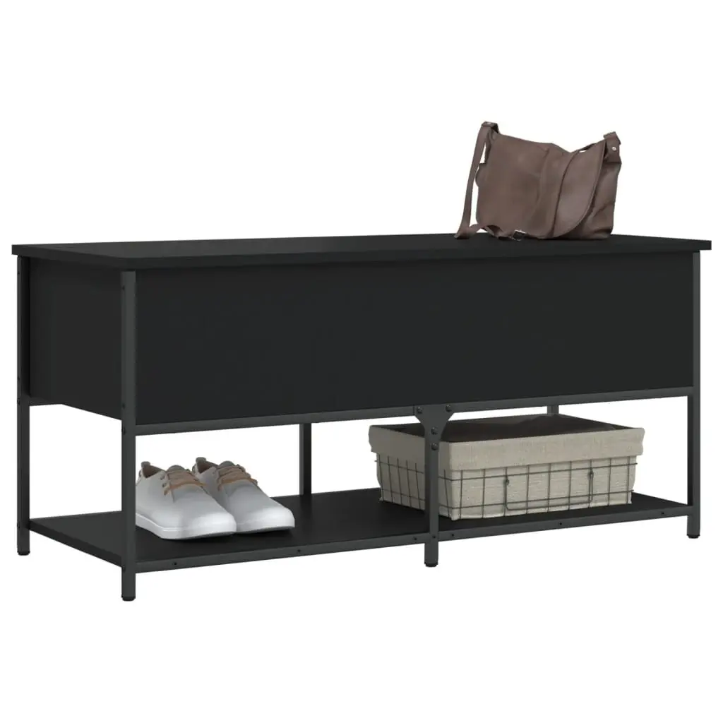 Black Storage Bench 100x42.5x47 cm for Hallways