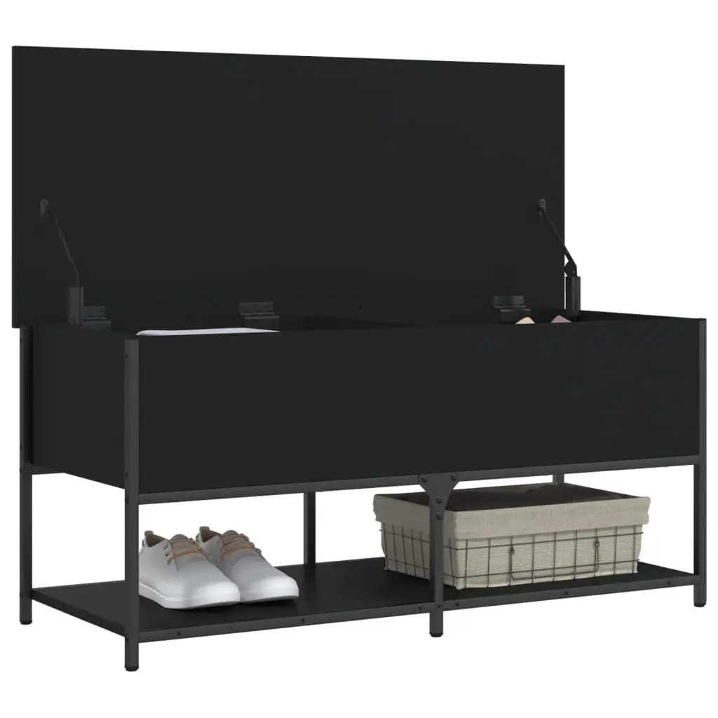Black Storage Bench 100x42.5x47 cm for Hallways