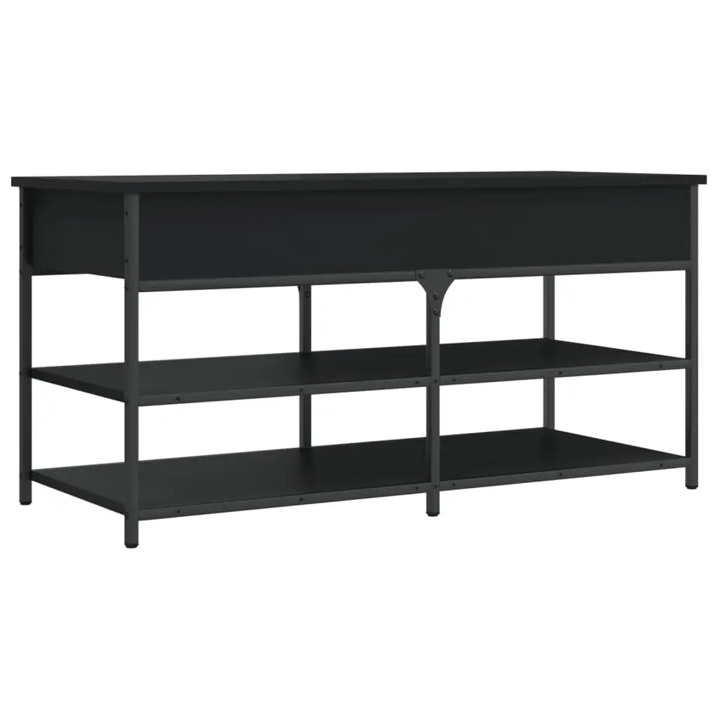 Black Storage Bench for Shoe Organisation