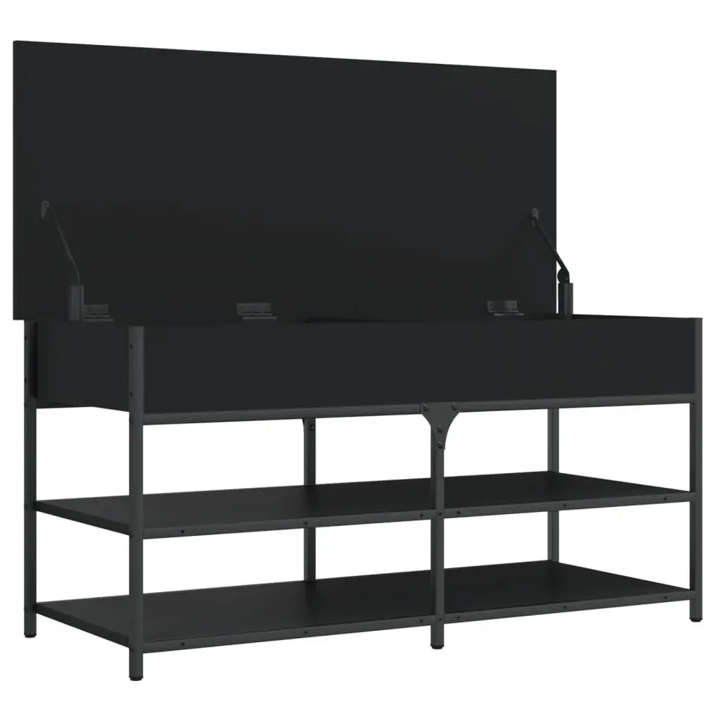 Black Storage Bench for Shoe Organisation