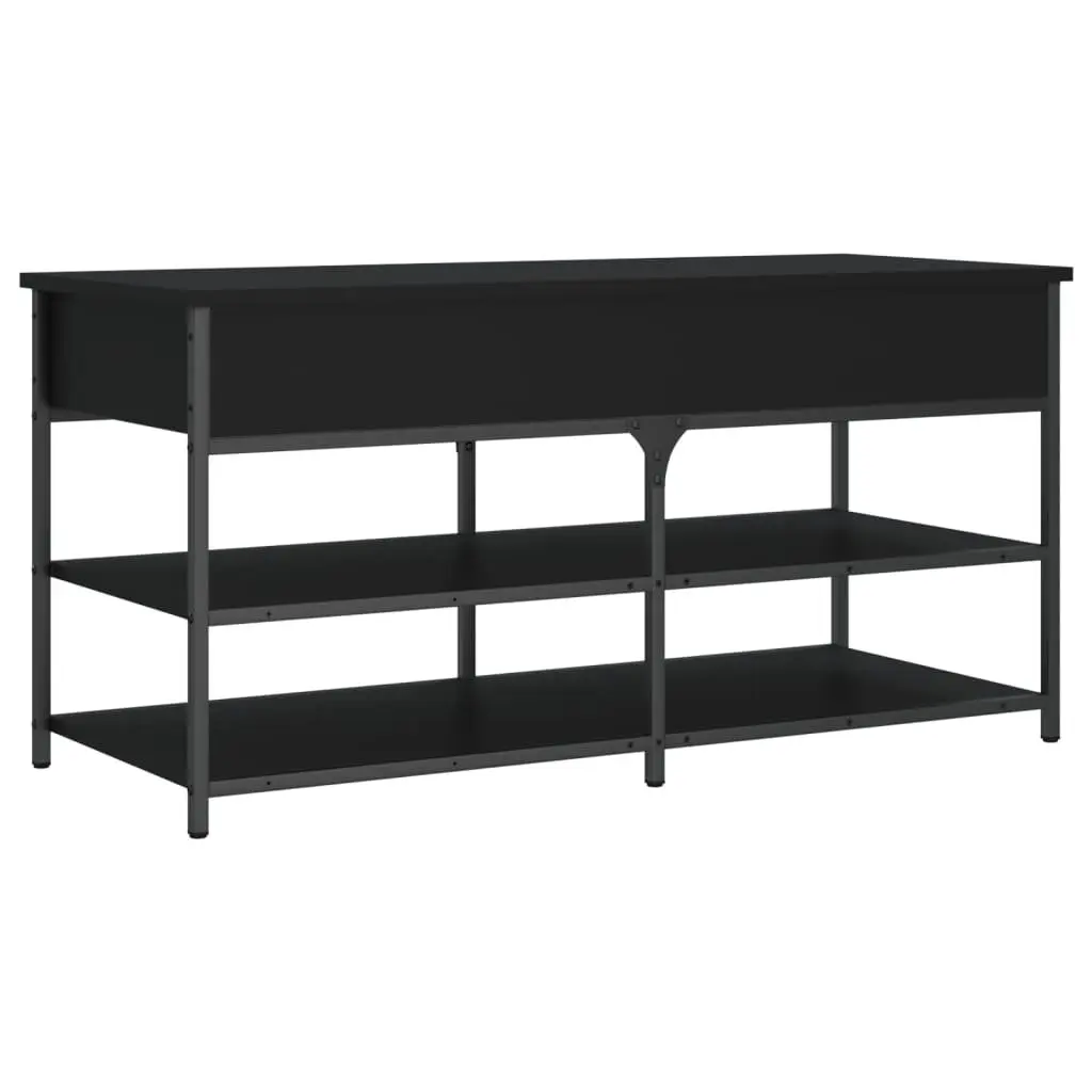 Black Storage Bench for Shoe Organisation