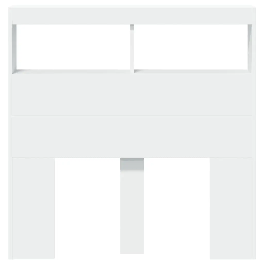 Headboard Cabinet Engineered Wood 100cm White with RGB LED Lights
