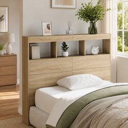 Sturdy Headboard Cabinet with RGB LED Lighting 120 cm